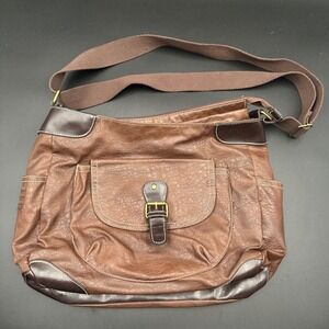 American‎ Eagle Brown Faux Leather Crossbody Bag Purse Pockets